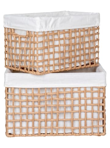 House Nordic 2er-Set: Körbe "Bustelo" in Hellbraun/ Weiß