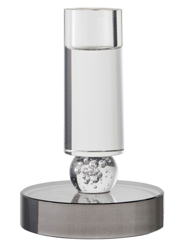 House Nordic Świecznik w kolorze szaro-białym - wys. 13 x Ø 9 cm