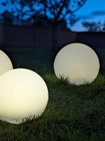 House Nordic LED-Gartenstecker "Lifton" in Weiß - Ø 25 cm