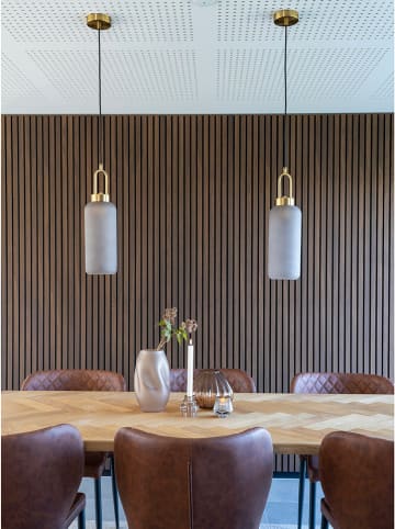 House Nordic Lampa wisząca "Luton" w kolorze jasnoszaro-złotym - wys. 36 x Ø 13 cm