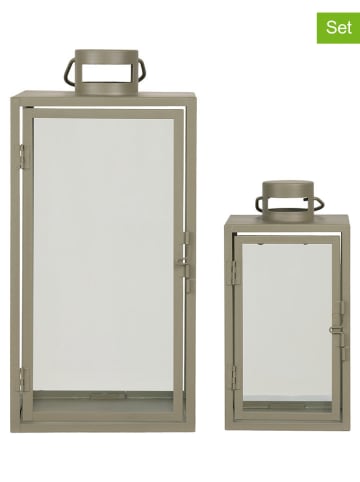 House Nordic 2er-Set: Laternen in Olivgrau