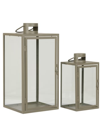 House Nordic 2er-Set: Laternen in Olivgrau