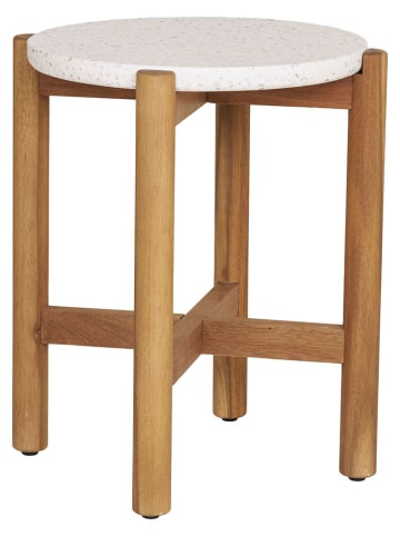 House Nordic Stolik "Terracina" w kolorze jasnobrązowo-białym - wys. 46 x Ø 37 cm