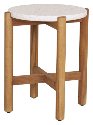 House Nordic Beistelltisch "Terracina" in Hellbraun/ Weiß - (H)46 x Ø 37 cm