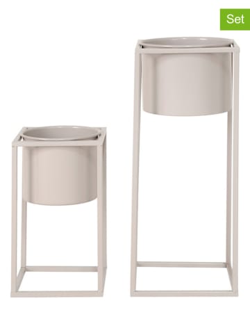 House Nordic 2-delige set: bloempotten beige