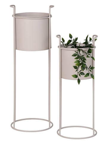 House Nordic 2er-Set: Pflanzenständer "Rabo" in Beige