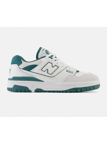New Balance Leder-Sneakers "550" in Weiß/ Grün