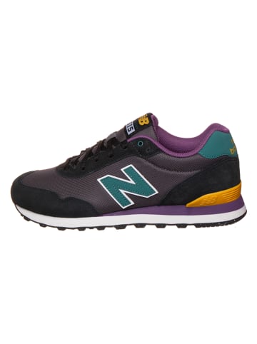 New Balance Leder-Sneakers "515" in Schwarz/ Petrol/ Lila