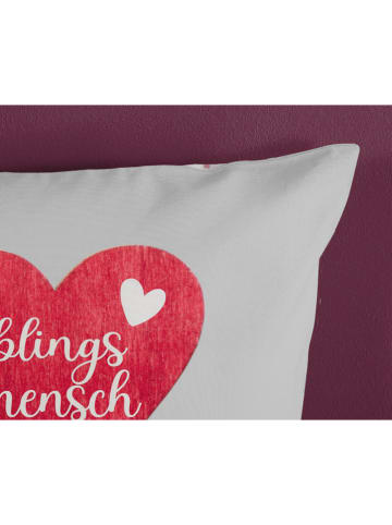 Good Morning Renforcé beddengoedset "Hearts" wit/roze