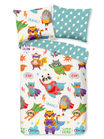 Good Morning Komplet pościeli "Superhero" w kolorze białym ze wzorem