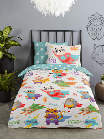 Good Morning Komplet pościeli "Superhero" w kolorze białym ze wzorem