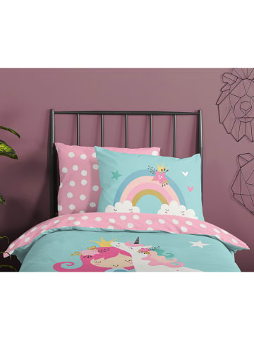 Good Morning Beddengoedset "Heaven" turquoise/lichtroze