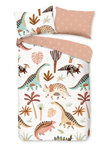 Good Morning Bettwäsche-Set "Dino" in Apricot/ Bunt