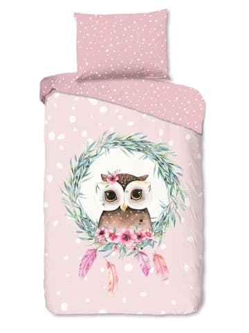 Good Morning Bettwäsche-Set "Owli" in Rosa