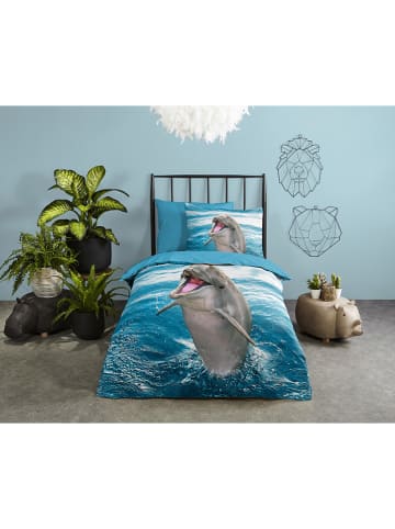 Good Morning Komplet pościeli "Jump" w kolorze błękitnym