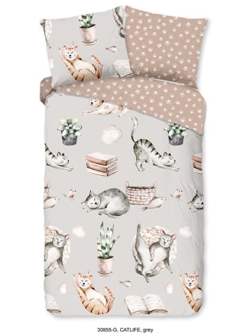 Good Morning Beddengoedset "Catlife" beige