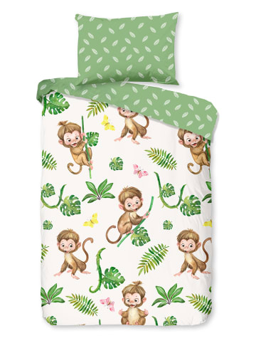 Good Morning Bettwäsche-Set "Play" in Grün/ Weiß