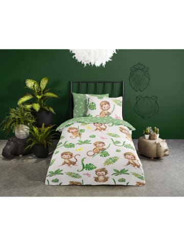Good Morning Beddengoedset "Play" groen/wit