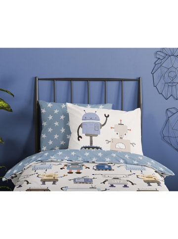 Good Morning Beddengoedset "Robo" wit/blauw
