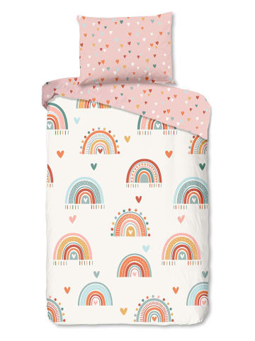 Good Morning Komplet pościeli "Louie" w kolorze biało-jasnoróżowym