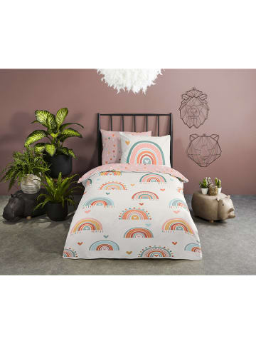 Good Morning Beddengoedset "Louie" wit/lichtroze