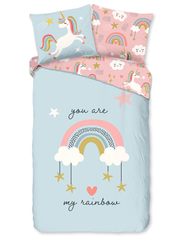 Good Morning Bettwäsche-Set "Suus" in Hellblau/ Rosa