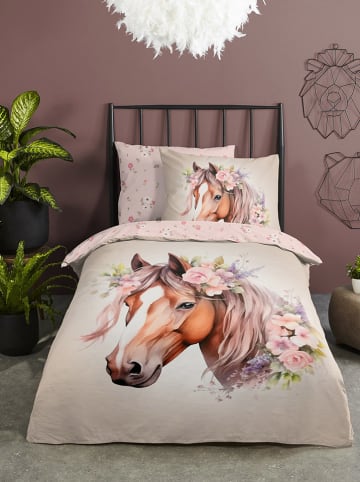 Good Morning Beddengoedset "Avera" beige/lichtroze