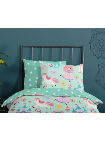 Good Morning Beddengoedset "Fantastic" mintgroen/roze