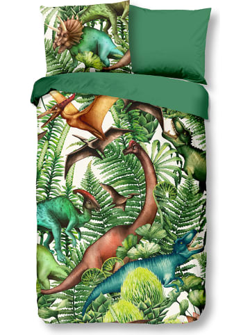 Good Morning Bettwäsche-Set "Prehistory" in Grün