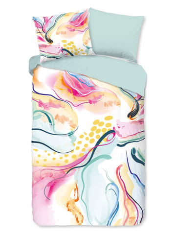 Good Morning Komplet pościeli "Magic" w kolorze miętowo-jasnoróżowo-błękitnym
