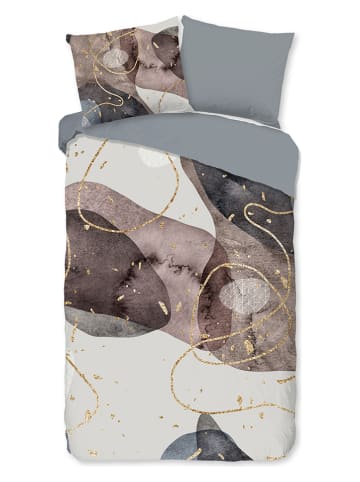 Good Morning Bettwäsche-Set "Zayn" in Grau/ Gold