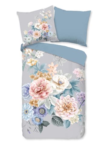 Good Morning Bettwäsche-Set ''Ulm'' in Hellgrau/ Blau