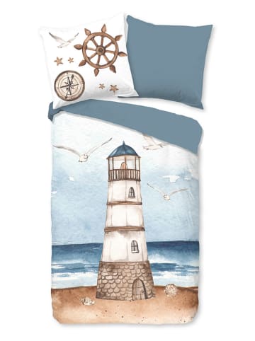 Good Morning Komplet pościeli "Berlin" w kolorze biało-niebieskim