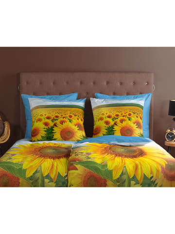 Good Morning Komplet pościeli "Sun" w kolorze błękitno-żółtym