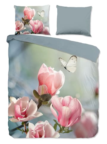 Good Morning Beddengoedset "Close" grijs/lichtroze