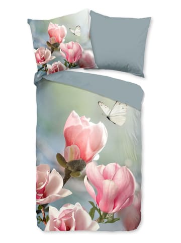 Good Morning Beddengoedset "Close" grijs/lichtroze