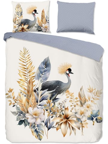 Good Morning Beddengoedset "Via" wit/lichtblauw