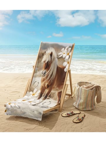 Good Morning Ręcznik plażowy "Fabi" w kolorze jasnobrązowo-białym