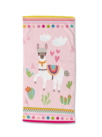 Good Morning Strandtuch "Lama" in Rosa