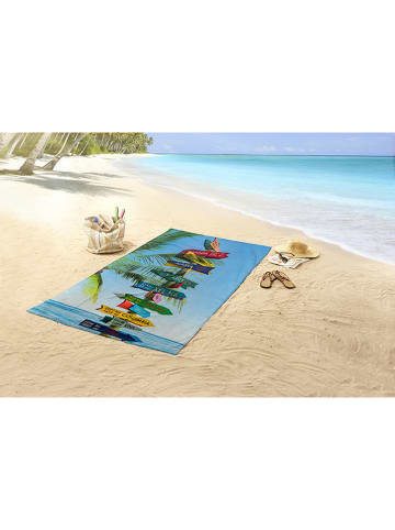 Good Morning Strandtuch "Beach Sign" in Hellblau/ Grün