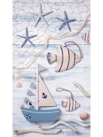 Good Morning Ręcznik plażowy "Maritim" w kolorze kremowo-niebieskim