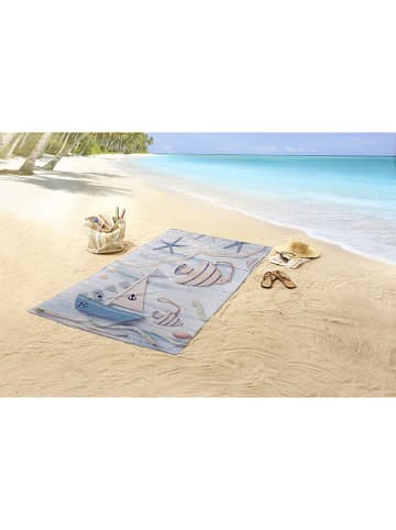 Good Morning Strandtuch "Maritim" in Creme/ Blau