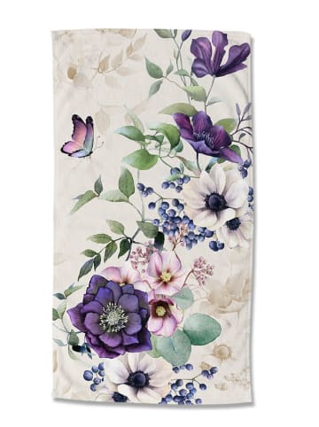 Good Morning Strandtuch "Dinda" in Creme/ Lila