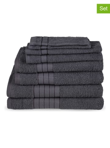 Good Morning 8-częściowy zestaw ręczników w kolorze antracytowym
