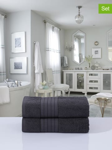 Good Morning 2er-Set: Duschtücher in Anthrazit