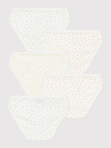 PETIT BATEAU 5er-Set: Slips in Creme/ Bunt