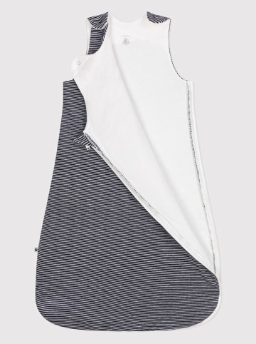 PETIT BATEAU Babyschlafsack in Dunkelblau/ Weiß