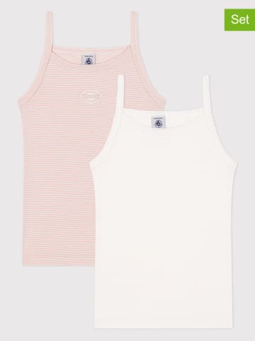 PETIT BATEAU 2er-Set: Unterhemden in Rosa/ Weiß