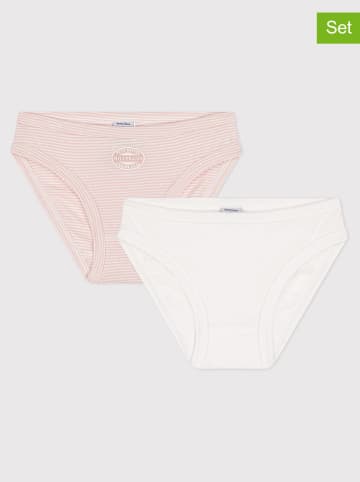PETIT BATEAU Majtki (2 pary) w kolorze jasnoróżowym i białym
