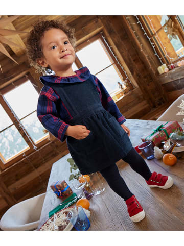 PETIT BATEAU Cord-Latzkleid in Dunkelblau